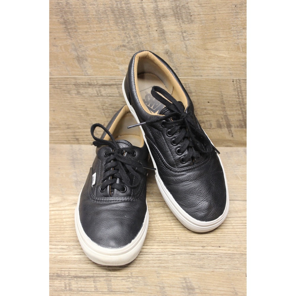 Vans Era Unisex Skate Shoes Black Tumbled Leather Wheat Brown 7M‎ 9W